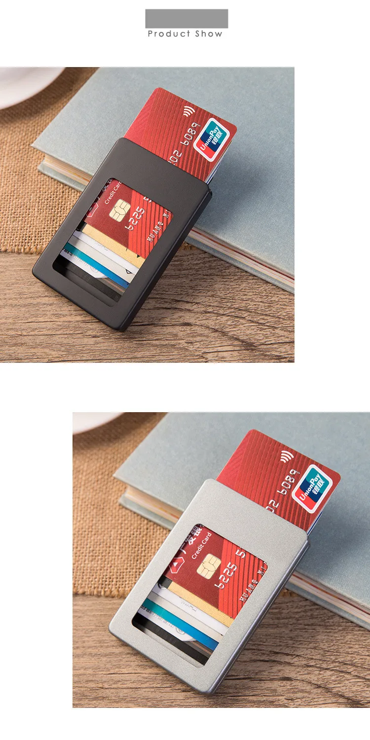Bisi Goro RFID Алюминиевый держатель для кредитных карт на заказ анти-магнитный металлический автоматический набор карт членская сумка для карт кошелек для карт