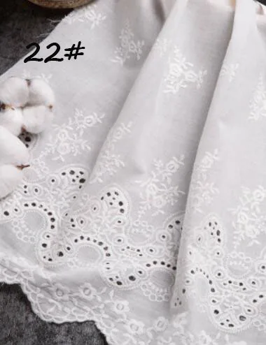 NO22 DIY рубашка платье ткань белая медь цветок квадратный круглый Феникс узор тонкий полый вышитый хлопок ткань ширина 135 см S0277N - Цвет: NO22