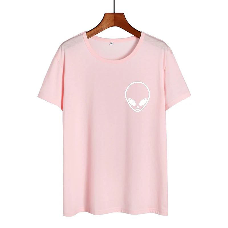 Футболка с логотипом Alien хипстерская черно белая футболка карманом летняя