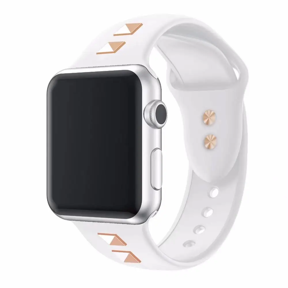 Белые силиконовые часы ремешок для 38 мм 40 Apple Watch Series 4 3 2 1 спортивный iwatch Belt. |
