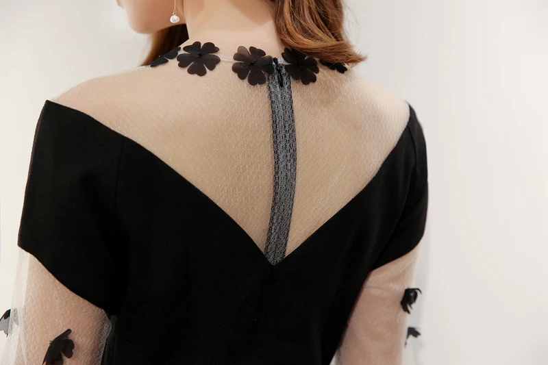 Мини-платье женское короткое Сетчатое с V-образным вырезом | Женская одежда