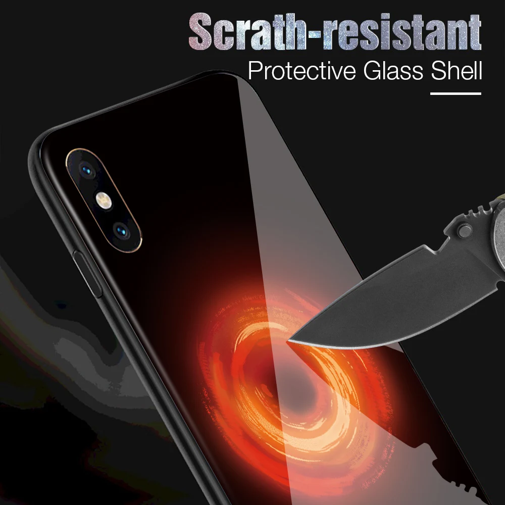 Caseier для iPhone X XS MAX XR чехол M87 черное отверстие стеклянный 8 7 6 S Plus Funda Couque чехлы |