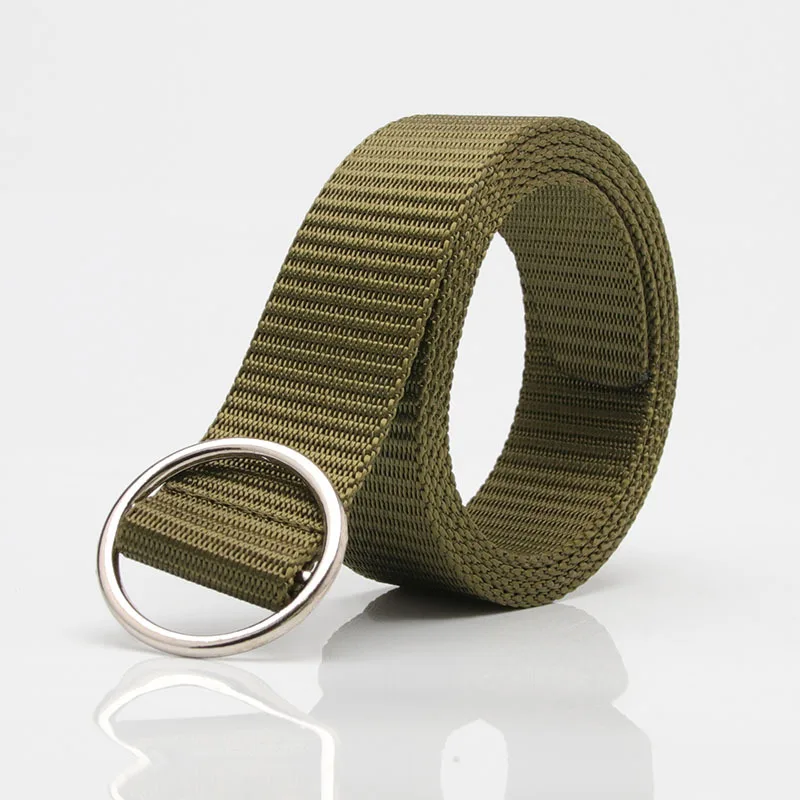 Army green Модный черный холщовый ремень для мужчин и женщин, повседневные женские поясные ремни с пряжкой Harajuku, однотонные длинные ремни ceinture femme - Цвет: Army green