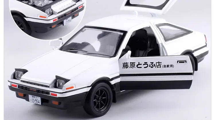 Автомобиль из 1:28 сплава, новинка, Toyota AE86, начальная Модель D, аниме, мультфильм, форсаж, со звуковым светом для мальчиков, игрушки