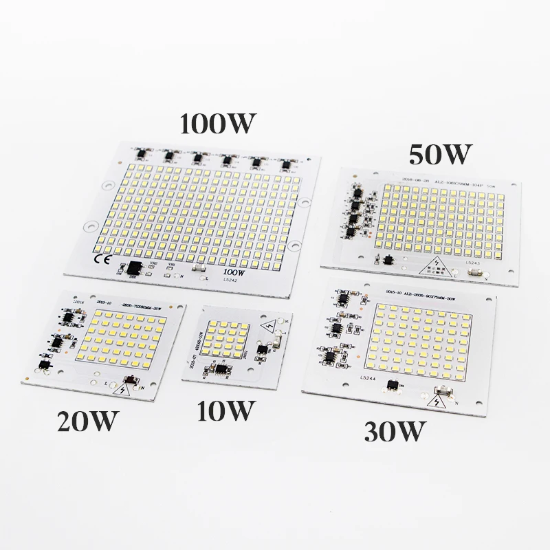 Smart IC светодиодный чип лампы SMD 2835 220 V 10 W 20 30 50 100 Мощность прожектор