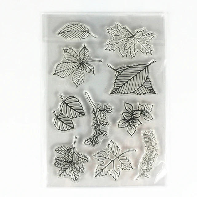 Прозрачный штамп с изображением бабочки пчелы листьев дизайн прозрачный