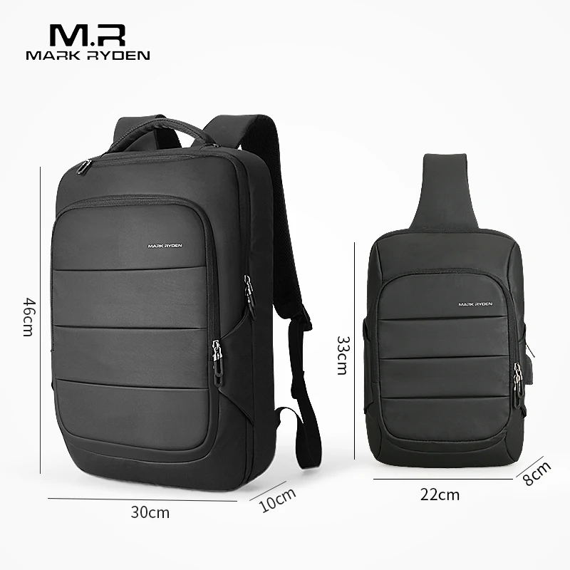 Mark Ryden человек мешок рюкзак на грудь водостойкий USB подзарядки рюкзаки Fit 15 6