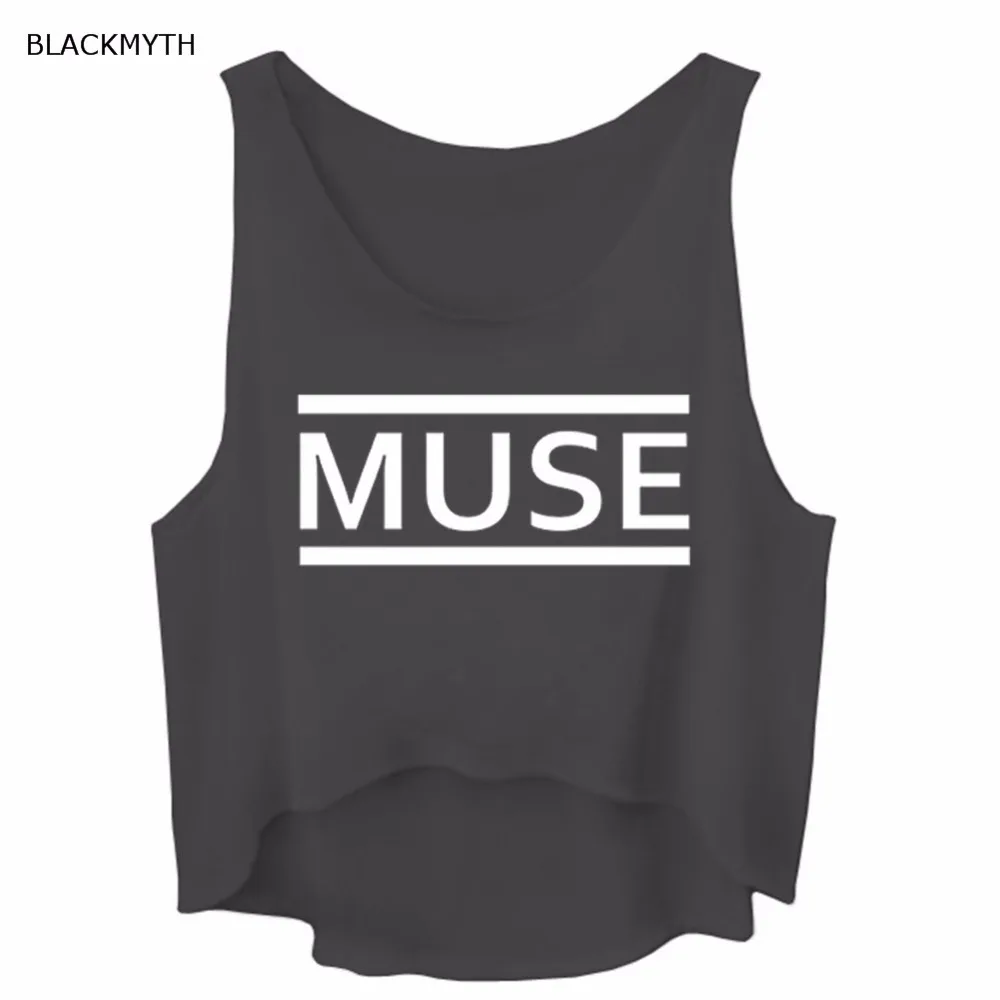 Blackmyth летом без рукавов Белый Безрукавки для женщин Muse с буквенным принтом Для женщин Свободные Рубашки для мальчиков черный серый укороченный Костюмы