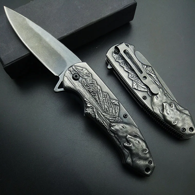 Складной нож Stonewash Polar Bear 7Cr13 тактические складные ножи с лезвиями уличные