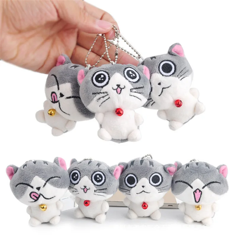 

Original New Cute Plush Fur Doll Cat Keychain For Women Bag Car Charms Sweet Kitty Toy Key Ring Holder Trinket Wedding Gifts
