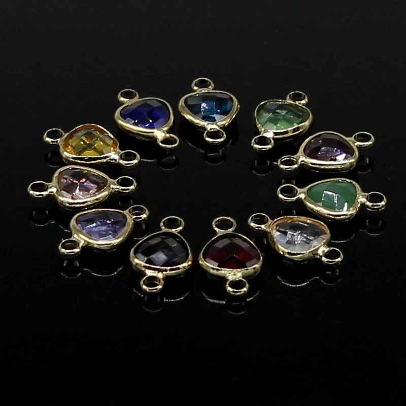 10 шт Гибридный витражный жемчуг треугольник двойная Пряжка граненые Бусы