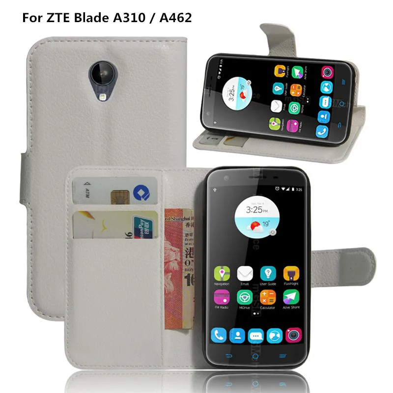 Чехол для ZTE Blade A310 A462 роскошный флип кошелек из искусственной кожи с подставкой