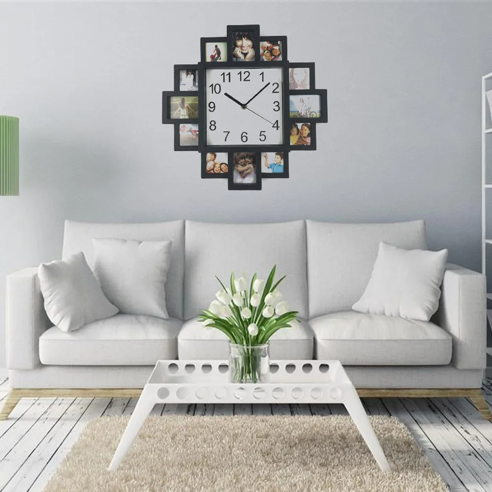 DIY современный дизайн настенные часы фоторамка пластиковые художественные