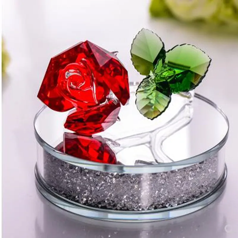 

2019 creative crystal rose flower crafts, beautiful wedding gifts, home decorations, desktop ornaments