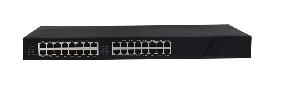 PJ116G 16 Порт Gigabit Инжектор PoE 16-порт 10/100/1000 м RJ45 вход, 16-порт вывода PoE с IEEE802.3af/AT