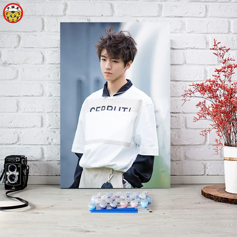 TFBOYS звезда певец TF член семьи большая картина король DIY Цифровая живопись маслом Ручная роспись граффити звезда декоративная живопись - Цвет: 59954