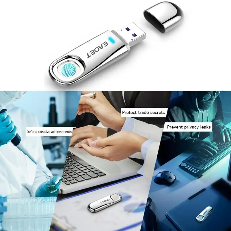 EAGET FU60 FU5 32 ГБ/64 Гб USB накопители отпечаток пальца зашифрованный USB флеш-накопитель Высокоскоростной USB 3,0 Флешка металлический u-диск для ПК ноутбука