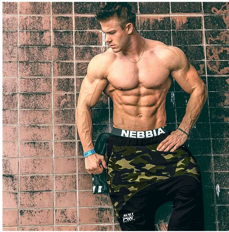NEBBIA фитнес мужские спортивные штаны эластичные дышащие Спортивные