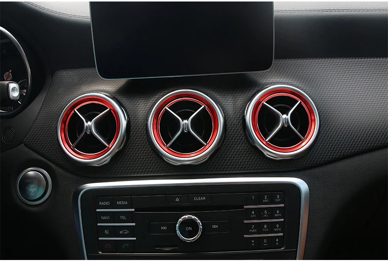 Для Mercedes CLA 45 AMG/CLA 250/220/GLA 250 модифицированный интерьер кондиционер воздуха выход яркая полоса Аксессуары для автомобильных наклеек