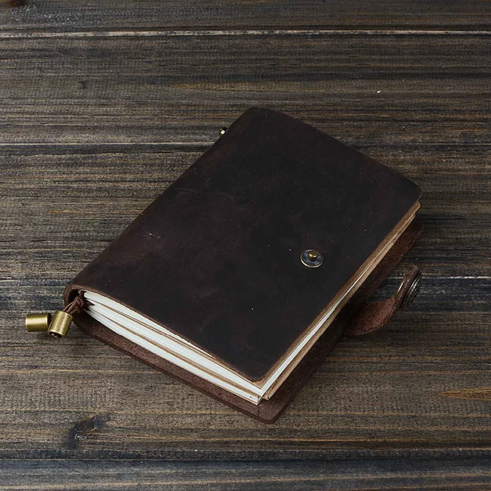 

Small Size Handmade Travelers Notebook Genuine Leather Traveler Notebook Planners Creative DIY Vintage Travel Journal Notepads