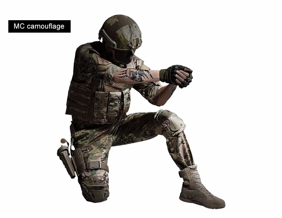 CQB открытый военный камуфляже Камуфляжный костюм Охота Одежда Пеший Туризм куртка+ брюки