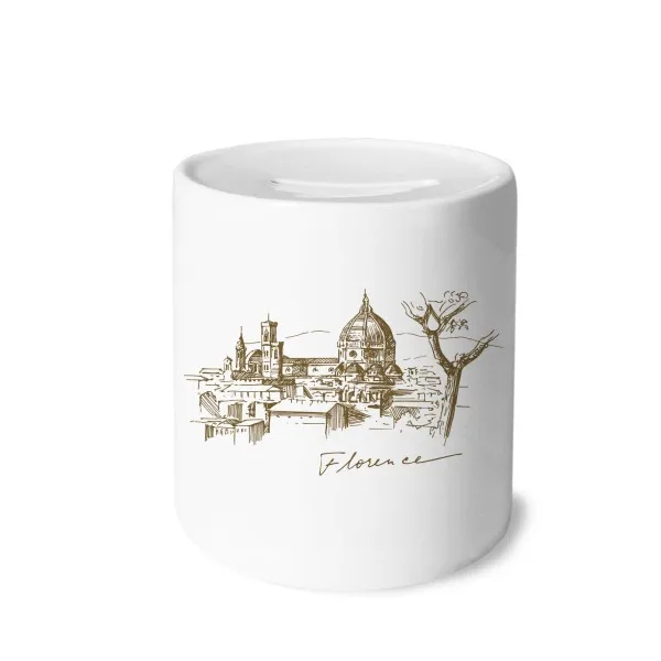 

Florence Cathedral Italy Pattern Money Box Saving Banks Ceramic Coin Case Kids Adults