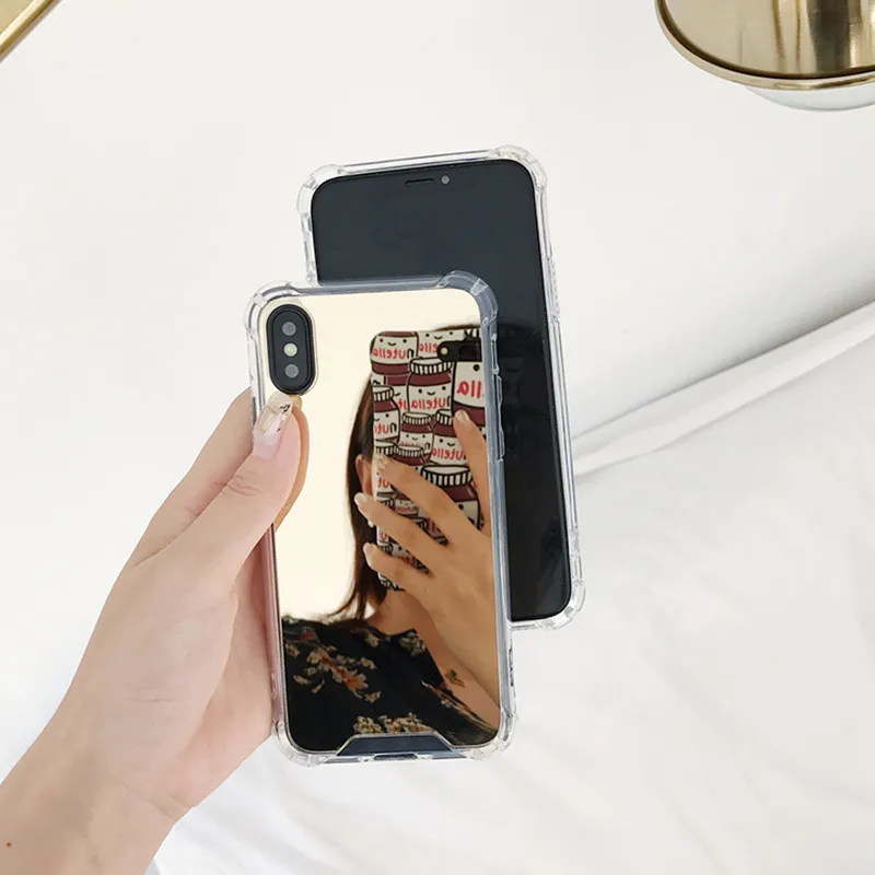 Зеркальный чехол для телефона для iPhone 7 8 6S 6 Plus X XR XS Max Милый Мягкий противоударный чехол для samsung Note 9 8 S8 S9 S10E Plus чехол Caqa