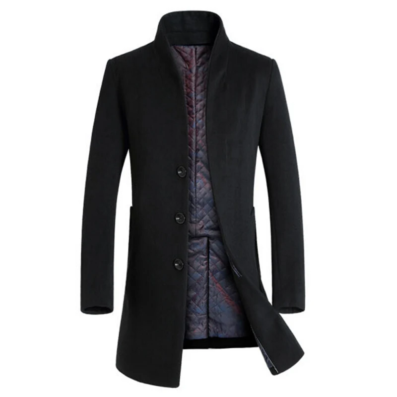 

Winter wool coat men long sections thick woolen coats Mens Casual Fashion Jacket casaco masculino palto peacoat overcoat