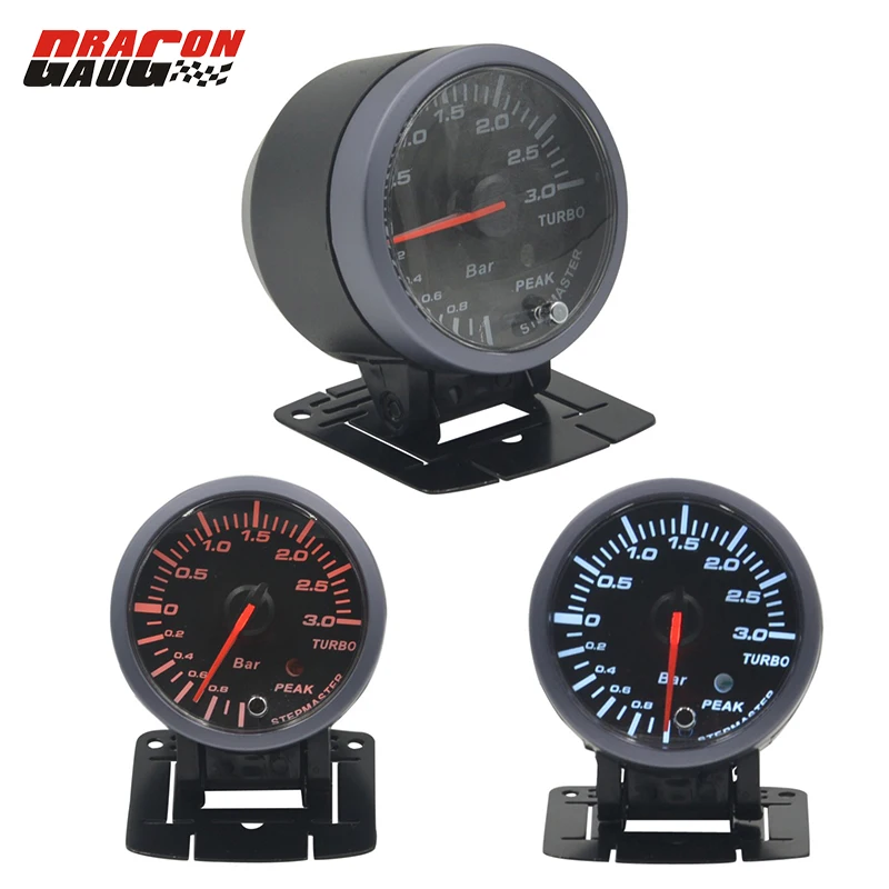 Датчик дракона 60 мм CarTurbo boost gauge Meter функция предупреждения автомобильный инструмент турбио давление измерительный прибор для турбины-1~ 3 бар