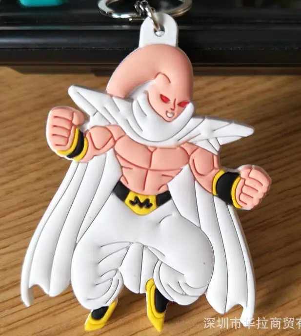 Черный Dragon Ball Z Son Goku, супер ПВХ детали, рисунок, милый кулон, украшение, унисекс, сумка, цепочка, подвески, брелок для ключей - Цвет: Черный