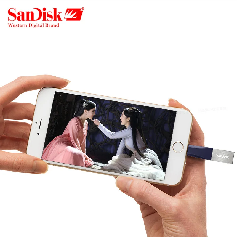Оригинальный флеш накопитель Sandisk USB для iPhone iPad iPod Lightning OTG 128 Гб 64 ГБ 32 Флешка 3 0
