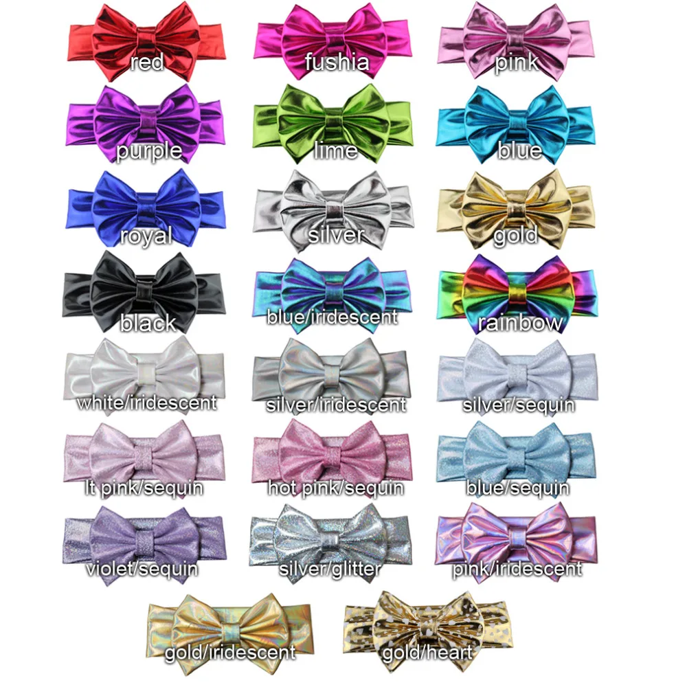 " большой блеск металлический грязный лук оголовье hair bows девочек и малышей блестки лук ободки для девочки diy аксессуары для волос резинки для волос повязка на голову резинка провод повязки для девочек