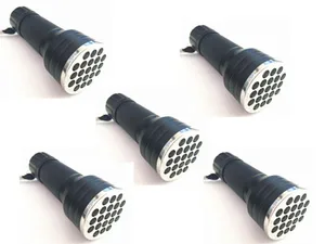 Светодиодный УФ-фонарик, Миниатюрный алюминиевый Ультрафиолетовый фонарь с 21 светодиодом, 395 нм, лампа AAA для походов, кемпинга, рыбалки, 5 шт.