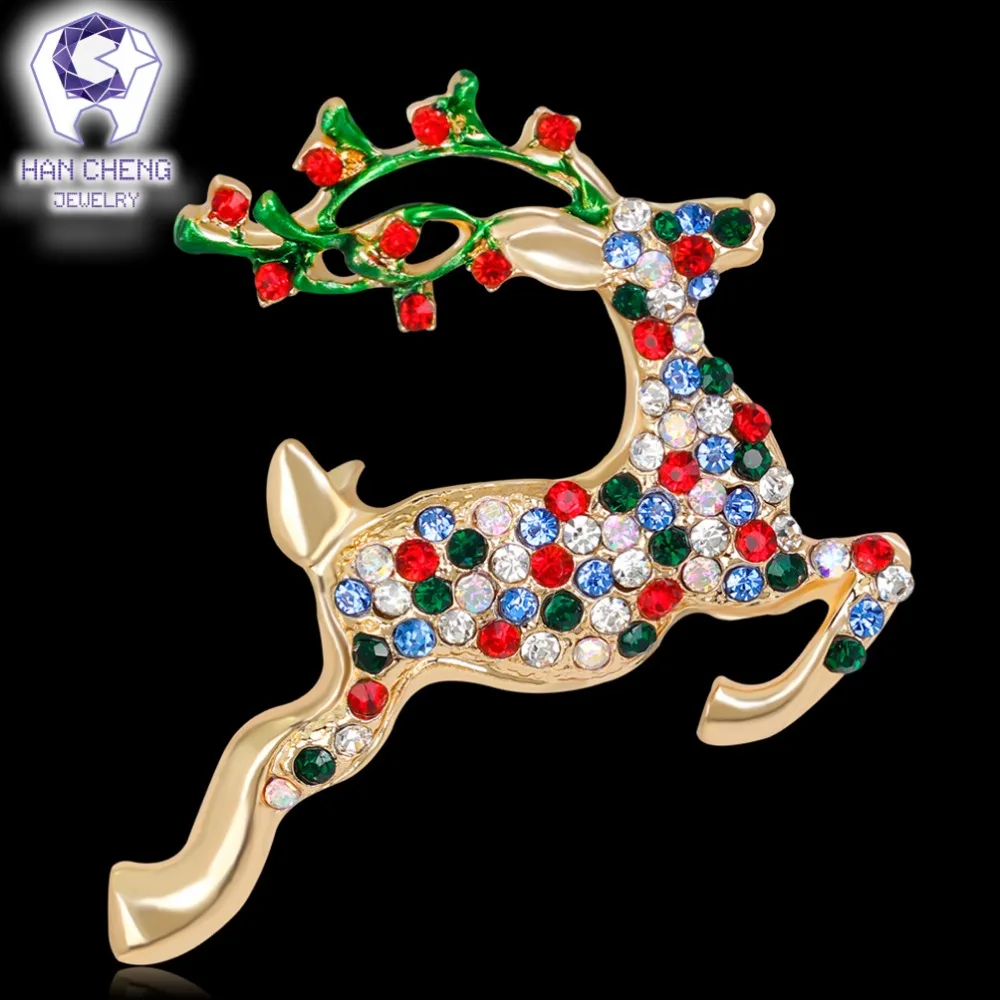 Han Cheng модные золотые стразы с глазурью в виде животных Хрустальная