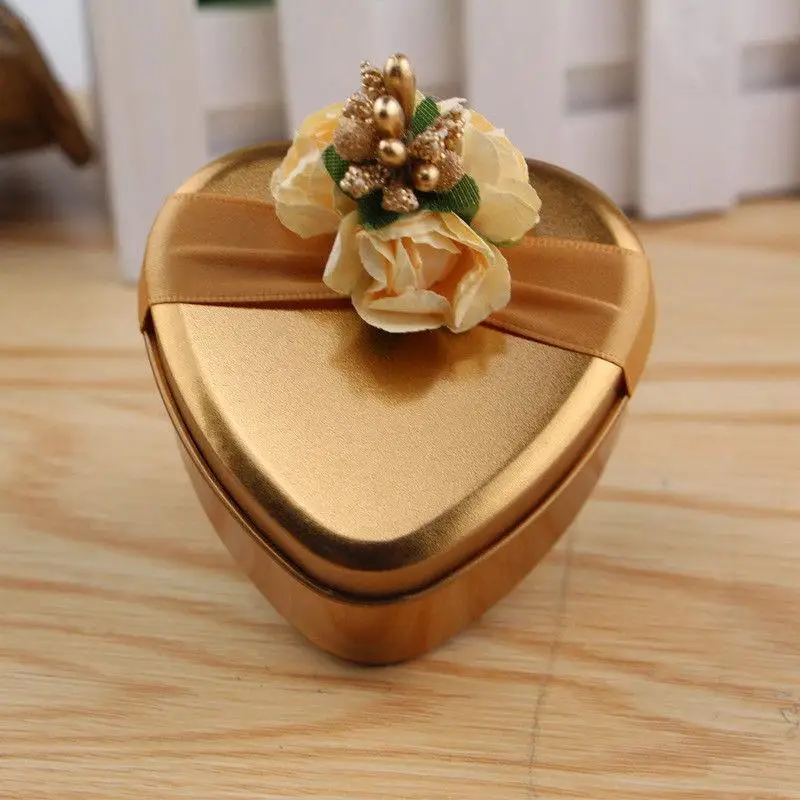 1 шт. вечерние чехол для хранения с цветочным декором жестяная подарочная коробка золотая коробка для конфет