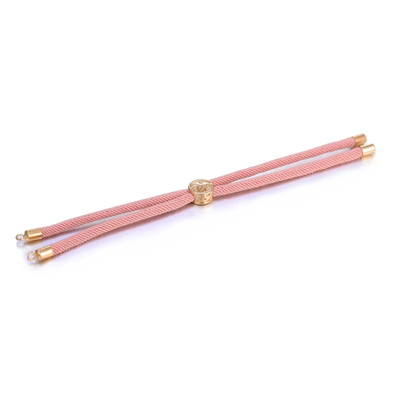 Rose Gold Juya DIY Браслеты материал медь простой Регулируемый соединитель ползунок цепочки, аксессуары для изготовления браслетов-шармов ручной работы - Цвет: Rose Gold