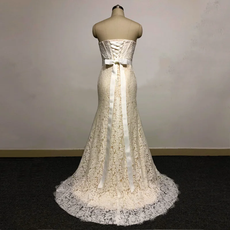 Женское атласное свадебное платье JIERUIZE кружевное цвета слоновой кости с поясом