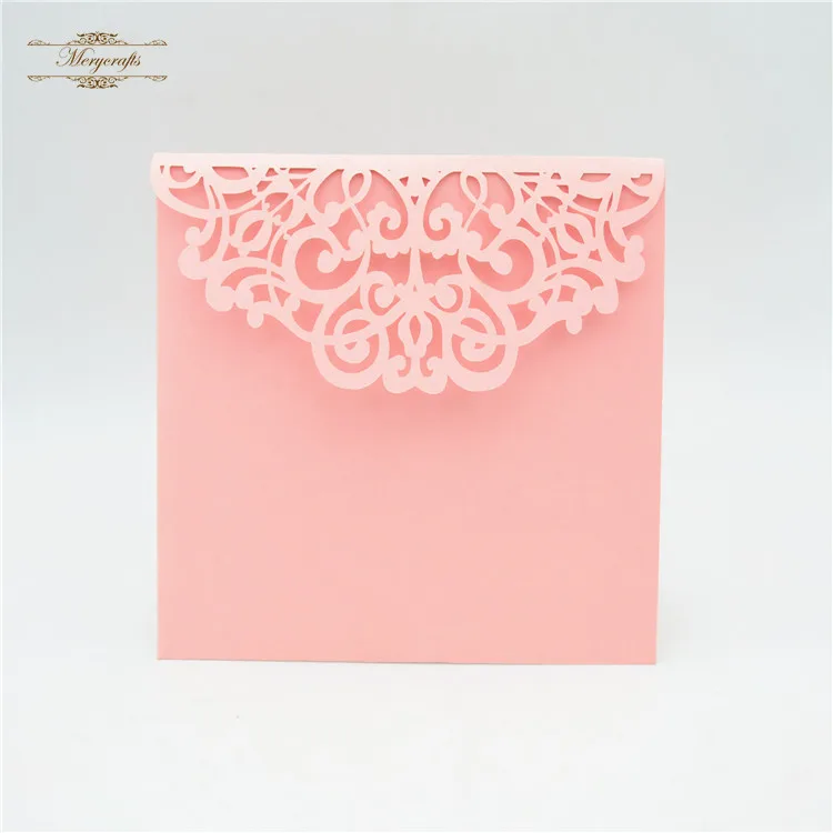 

Fold pocket laser cut wedding invitations philippines pink