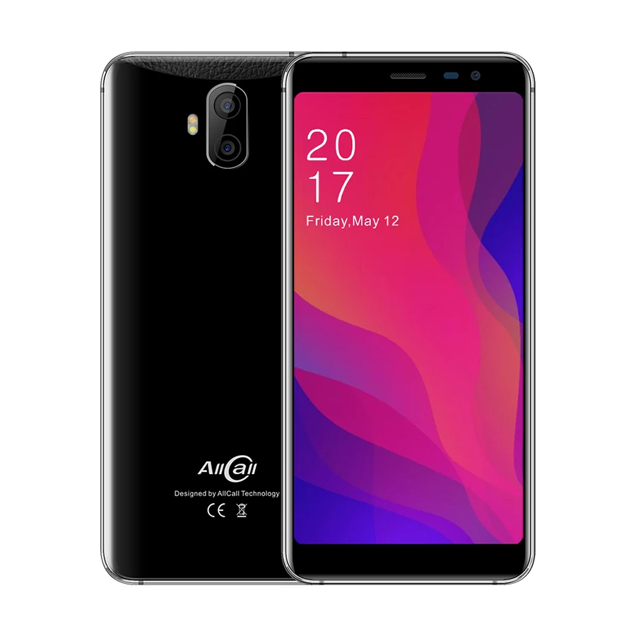 Black Color AllCall Rio X 5," 18:9 1 ГБ ОЗУ 8 Гб ПЗУ Android 8,1 MTK6580M четырехъядерный две Камеры 13 МП+ 5 Мп 2850 мАч 3G мобильный телефон - Цвет: Black Color