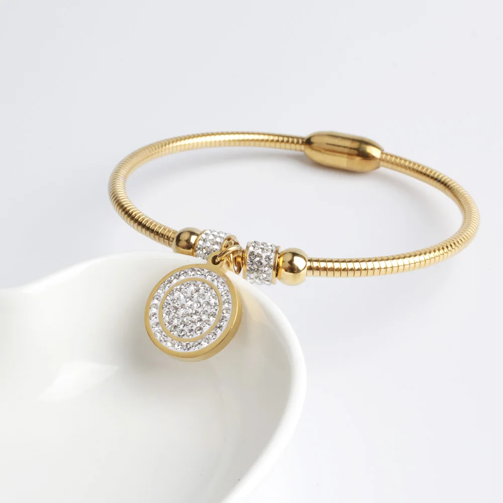FINE4U B112 Love Snake Chain Bracelet &amp Bangle 316L Stainless Steel Charm Bracelets 2019 Fashion Magnet Clasps | Украшения и
