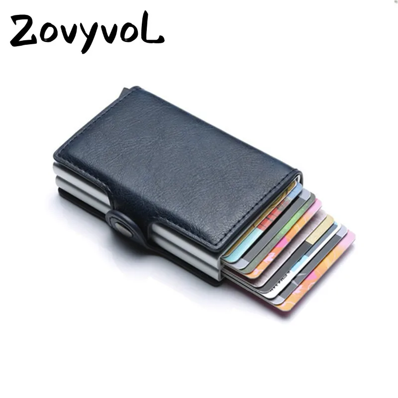 ZOVYVOL унисекс металлический блокирующий RFID кошелек, чехол для ID карты, алюминиевый кошелек для путешествий, бизнес держатель для карт, кошелек