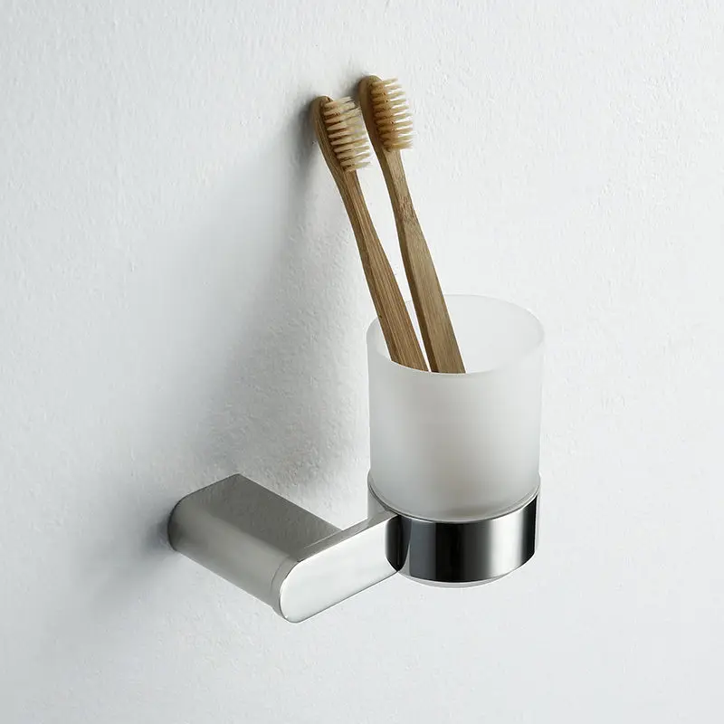 Toothbrush holder Наборы аксессуаров для ванной комнаты Полотенца стойку угловая полка Бумага держатель комод одноцветное 304 нержавеющая сталь, серебро набор оборудования для ванны - Цвет: Toothbrush holder