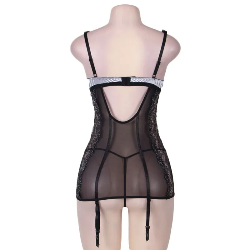 

Women Sexy Lingerie Hot Lace Deep V-Neck Babydoll Underwear Lace Flower Pattern Temptation Suit Female Exotic Apparel