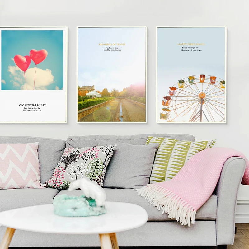 Современный милый теплый пейзаж холст картины плакаты и принты картинки