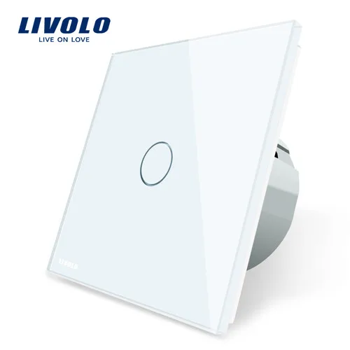 One Gang Touch Livolo Роскошный настенный сенсорный выключатель, выключатель света, выключатель питания, Хрустальное стекло, розетка, многофункциональные розетки, свободный выбор - Цвет: One Gang Touch