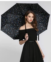 2pcslot colour option fiberglass windproof 5times black coating anti uv parasol pocket mini folding full stars printed umbrella