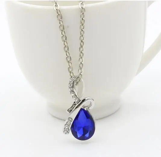 1 шт. новый список модная геометрическая форма капли воды Кристалл Сплав ожерелье