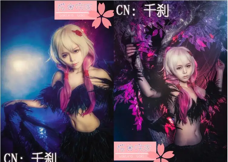 Костюм для косплея аниме GC Виная Корона костюм Yuzuriha Inori из черных перьев|Костюмы