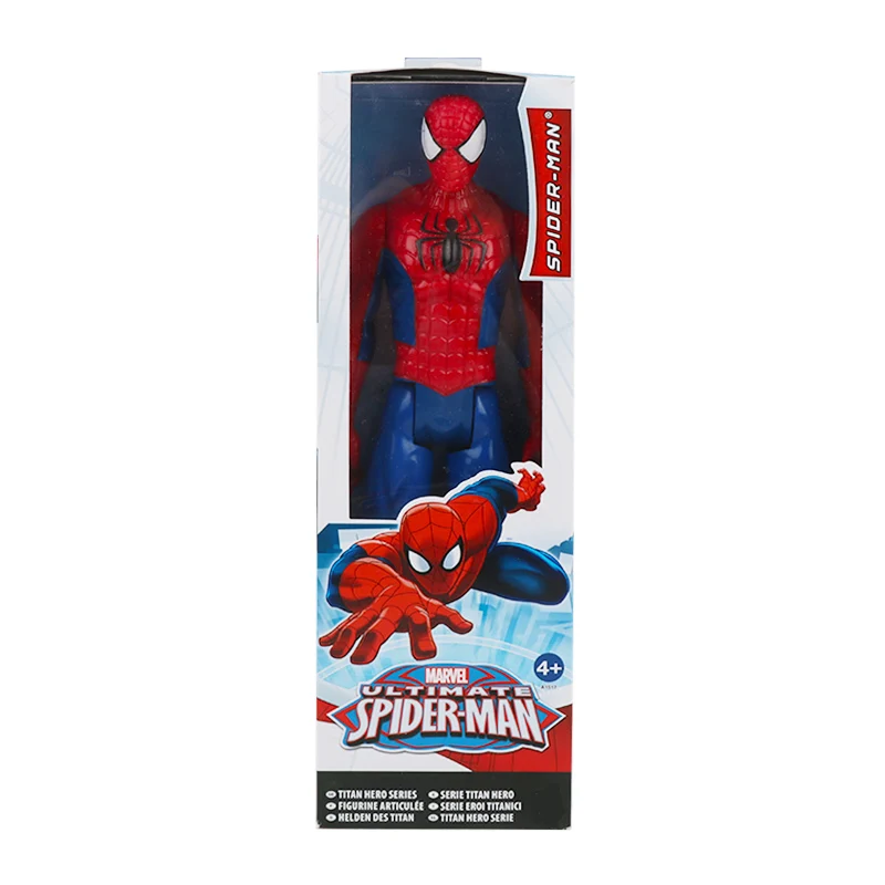 spiderman with box 30 см Marvel Мстители эндшпиль танос Человек-паук Халк Железный человек Капитан Америка Тор Росомаха Веном Фигурка Игрушки Кукла Детская - Цвет: spiderman with box