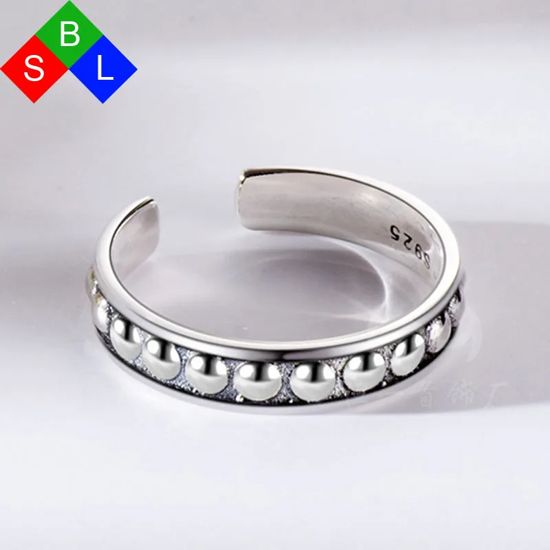 Красный Регулируемый Размеры кольца для Винтаж панк браслет из чистого 925 пробы